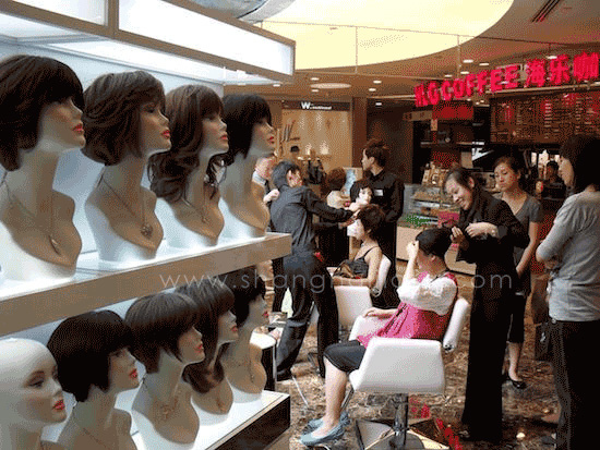 上海髻尚坊假发专卖店各地商场试戴活动
